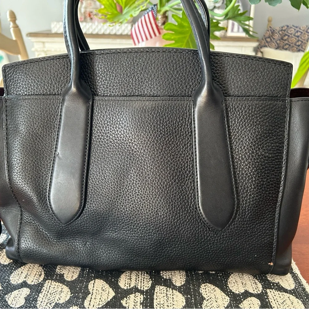 Vintage Coach Black Leather Tote Bag - Picture 7 of 9